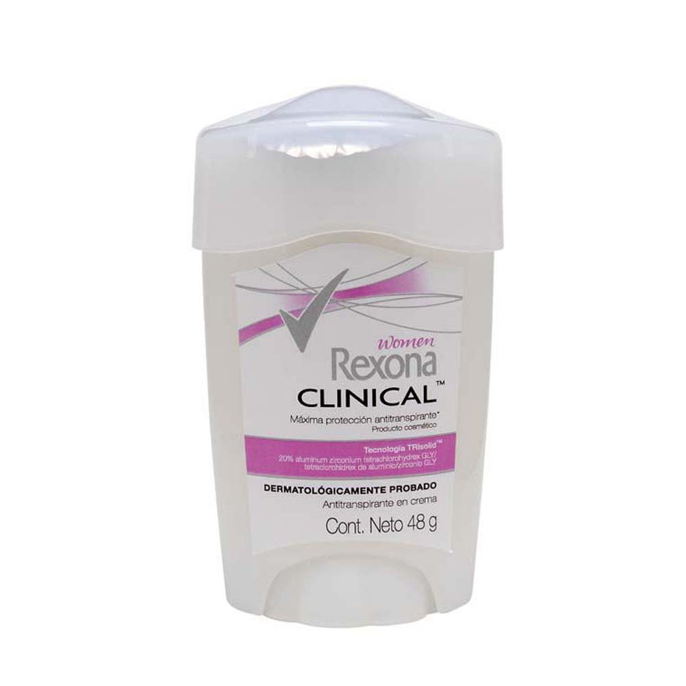 REXONA desodorante CLINICAL antitranspirante en crema para dama 48 g